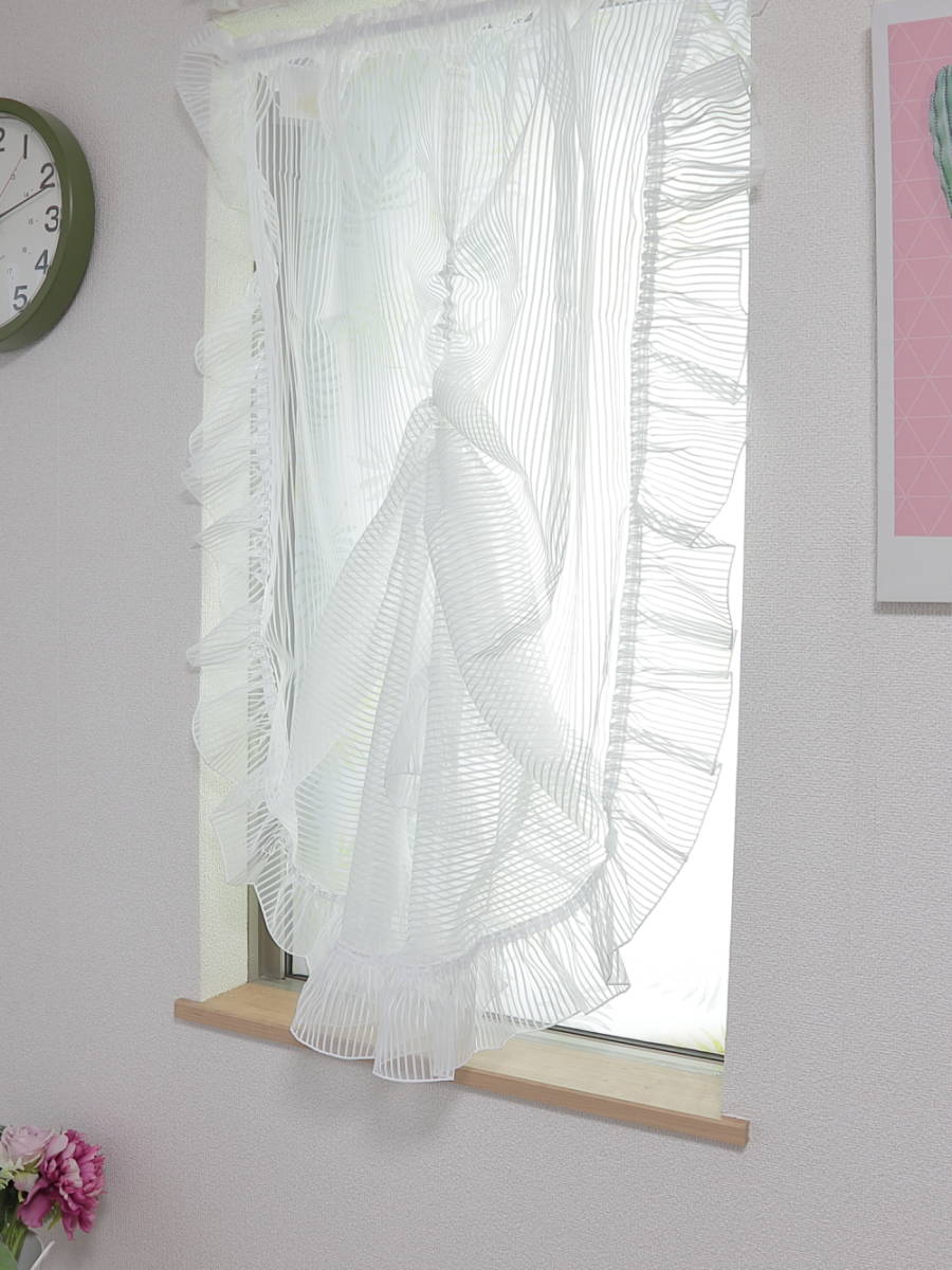 使い方色々 新品 レースカフェカーテン 幅95cm 丈140cm(1枚)SCF-105 (送料込み 一部地域を除き)拍卖