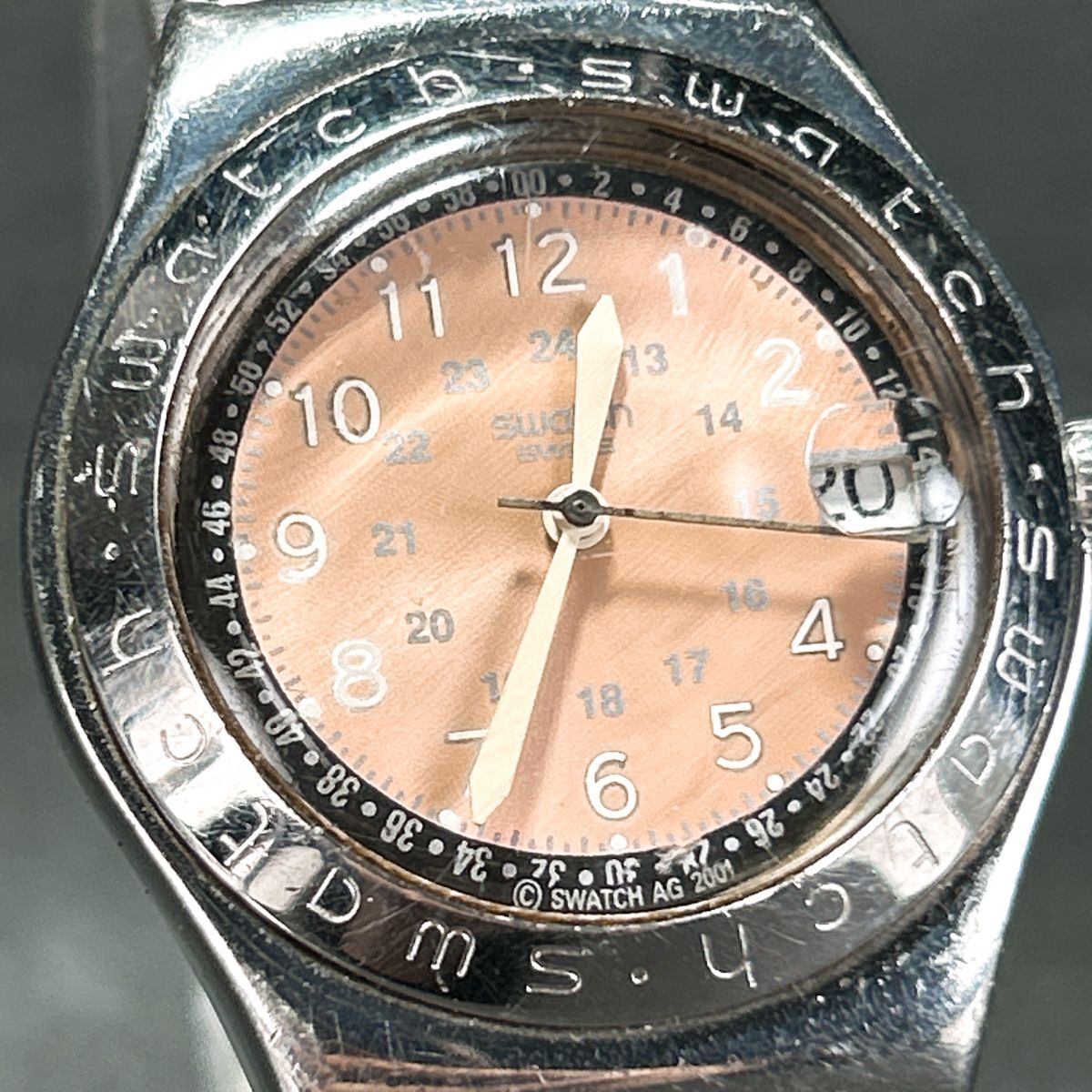 SWATCH スウォッチ IRONY アイロニー HAPPYJENNY YLS421G 腕時計 アナログ クオーツ 3針 カレンダー ピンク 新品電池交換済み 動作確認済み拍卖