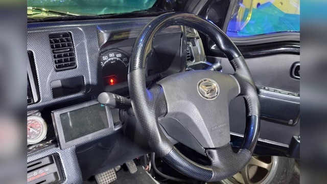 ハイゼットトラック S500P ガングリップ ステアリング カーボン調 HIJET はろーすぺしゃる ハロースペシャル拍卖