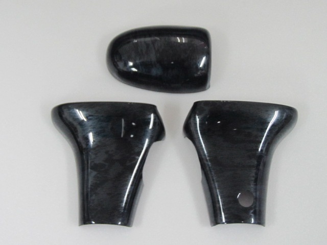 ハイゼットトラック ジャンボ S500P S510P ジャンボ 3Dインテリアシフトレバーカバー3p オートマ車専用 黒ウッド調 黒木目 はろ拍卖