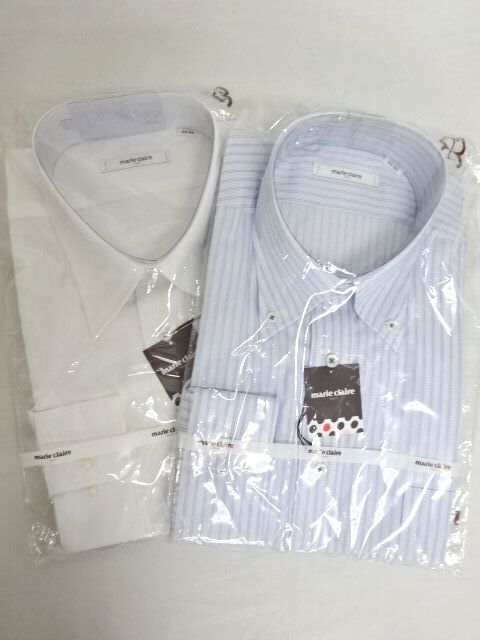 ②新品 未使用!marie claire マリクレール ワイシャツ Yシャツ 2枚セット 長袖 サイズ43-84拍卖