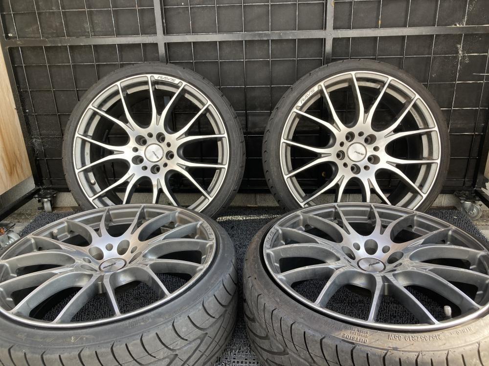 RAYS HOMURA 215/35ZR19 リム径19(F/R) リム幅8.5J(F/R) オフセット38(F/R) PCD114.3(F/R) 5H ハブ径7.2(F/R)拍卖