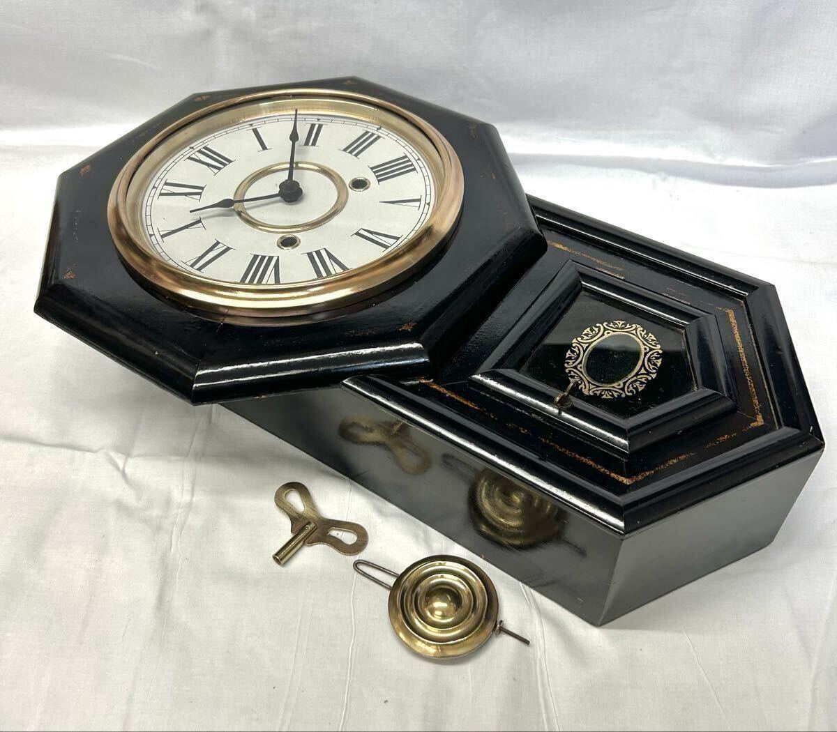 柱時計、精工舎、Sマーク、八角時計 稼働、美品拍卖