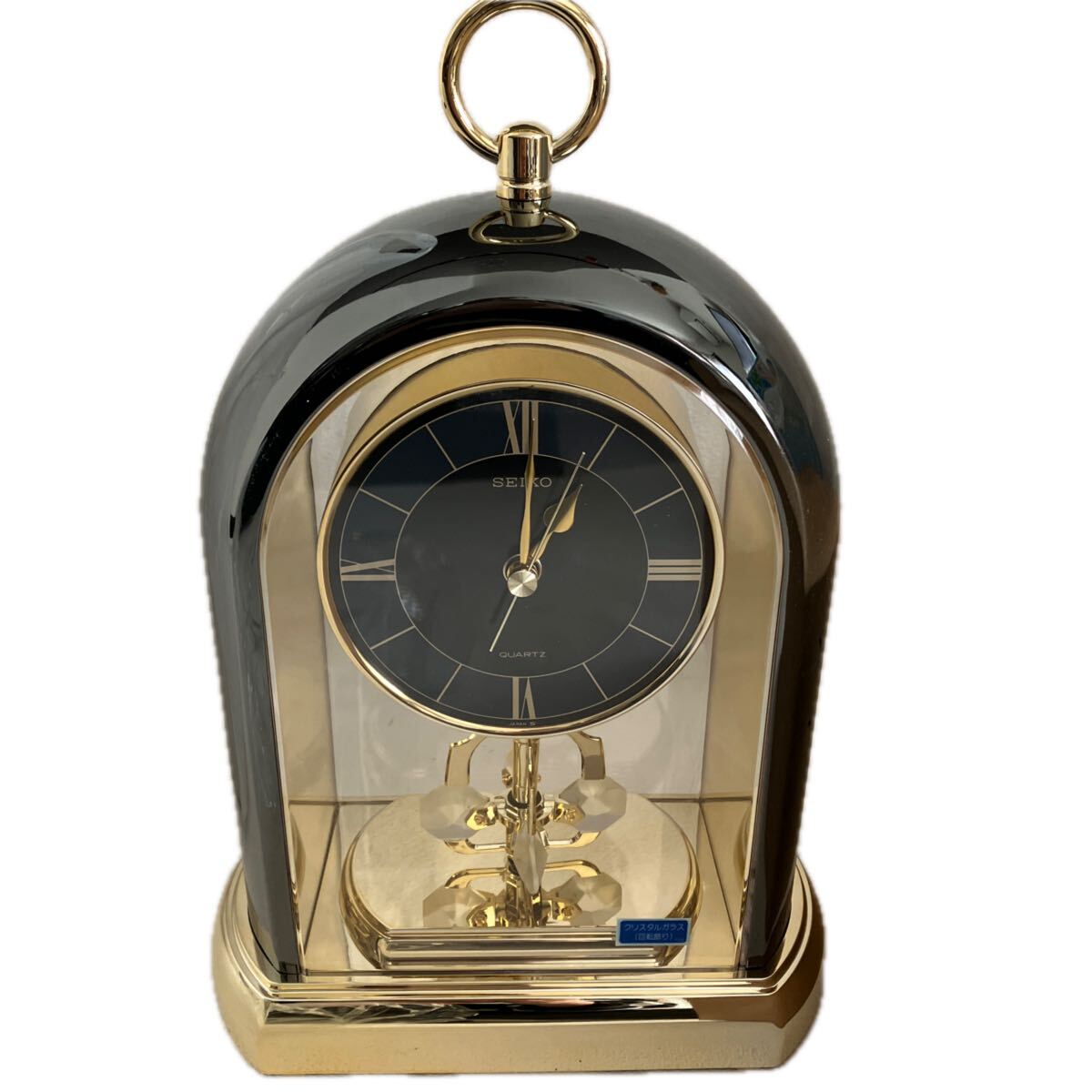 e288-100 SEIKO 置時計 回転飾り クリスタルガラス QZ664K 記念品 セイコー レトロ クォーツ拍卖