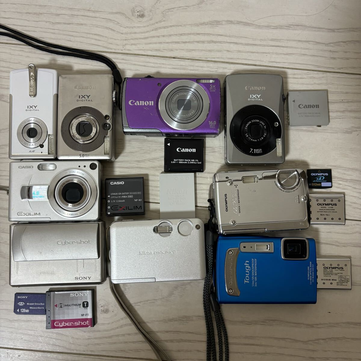 キヤノン Canon IXY CASIO SONY OLYMPUS Nikon DIGITAL55 90 PowerShot A3500 IS TG-320 EX-Z40 S1 デジタルカメラ 動作確認拍卖