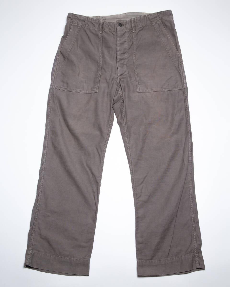 RRL “Back Sateen Baker Pants” W32 L30 グレー 13スターボタン ベイカー ミリタリー拍卖