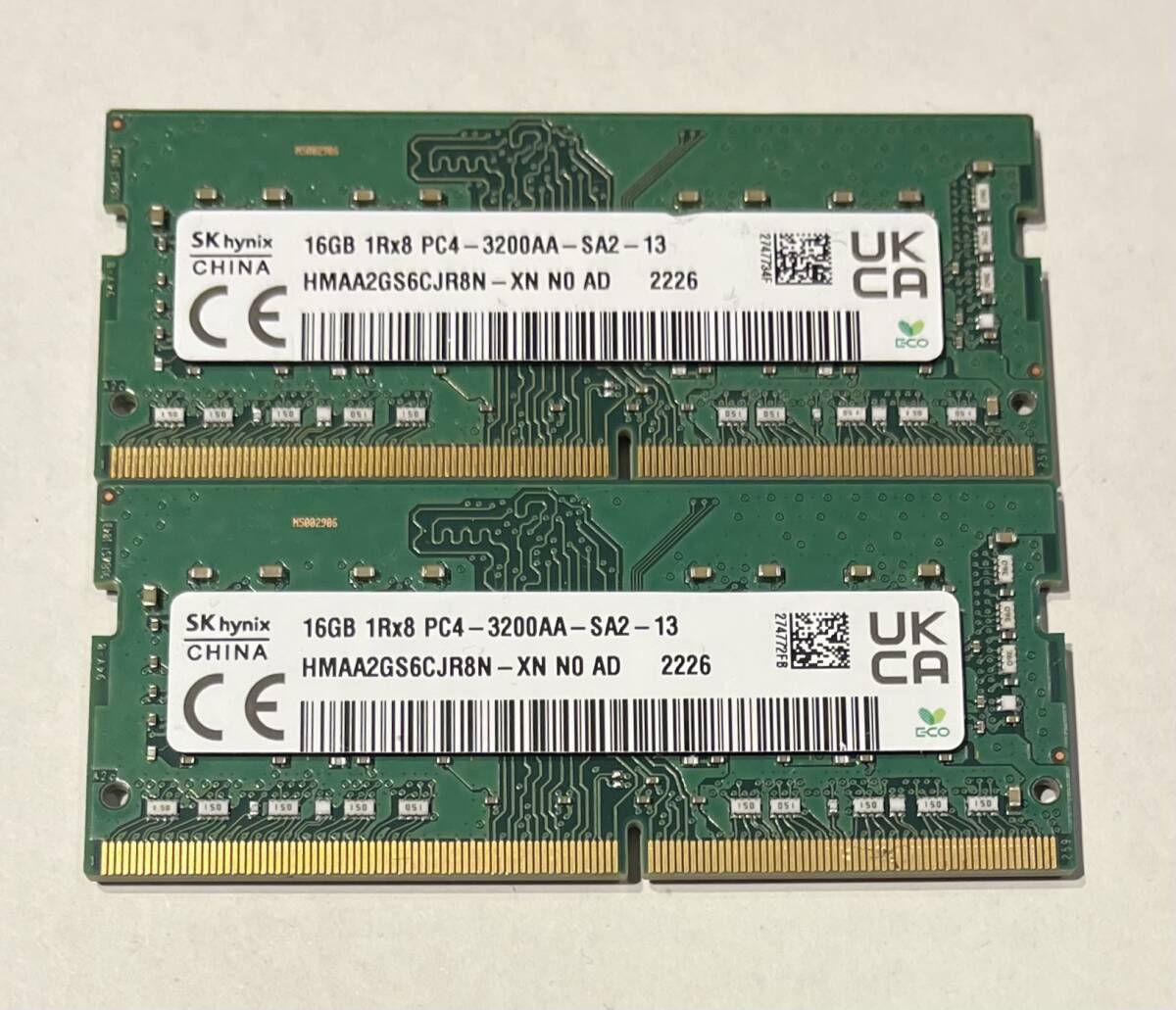 【ノートPC用メモリ】 SK hynix DDR4 PC4-25600 16GB (8GB×2枚セット) 3200拍卖