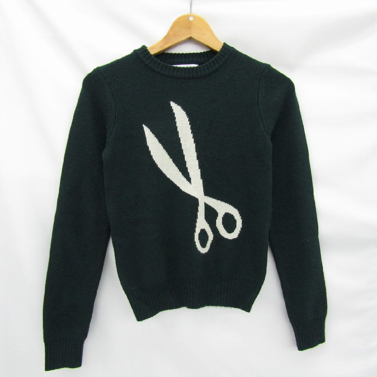 1円~【中古品】J.W.アンダーソン レディース クルーネック セーター ニット グリーン系 はさみ シザー サイズ:XS 722103526 1126拍卖