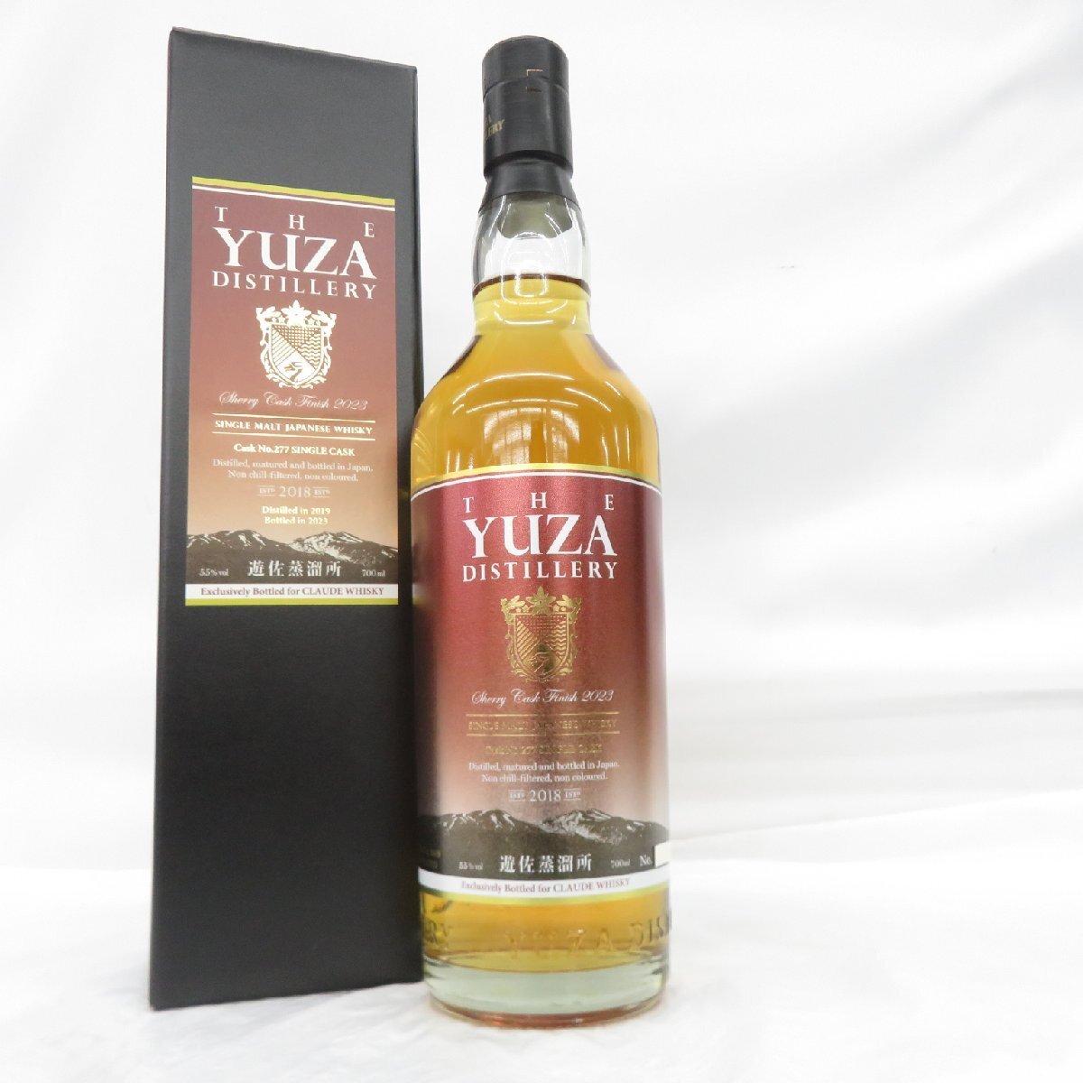【未開栓】遊佐蒸溜所 YUZA シェリーカスクフィニッシュ 2023 シングルモルト ウイスキー 700ml 55% 箱付 11980230 1126拍卖