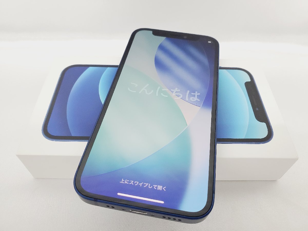 1円~【中古品】SoftBank スマートフォン Apple iPhone12 mini 128GB MGDP3J/A ブルー 判定○ ※SIMロック解除済み 11979037 1126拍卖