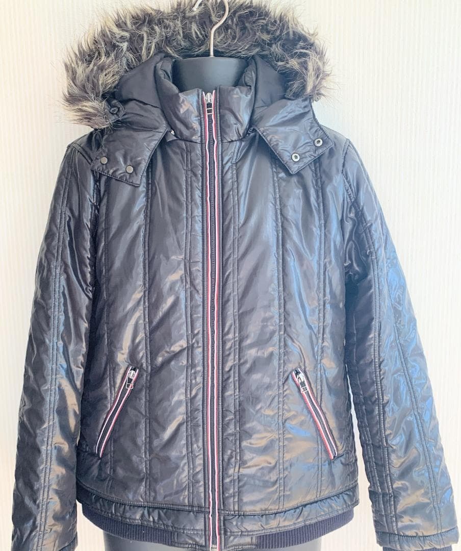 古着美品 黒 ファーダウンジャケット L メンズ拍卖