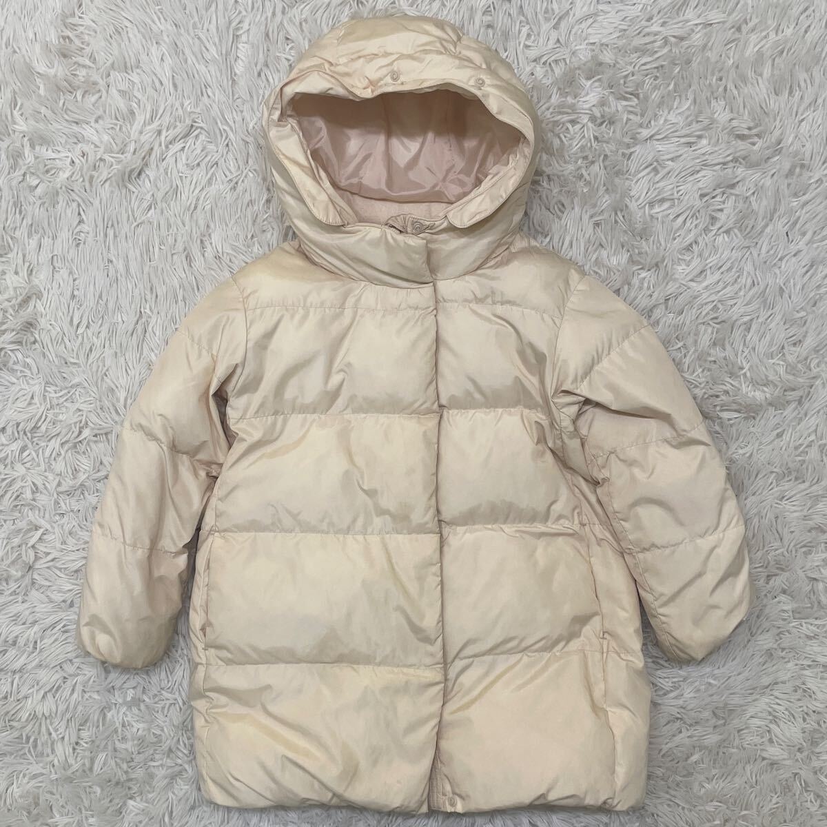 UNIQLO ユニクロ【120】キッズ ダウンジャケット ホワイト 白 アウター 子供服 冬 送料無料 匿名配送拍卖