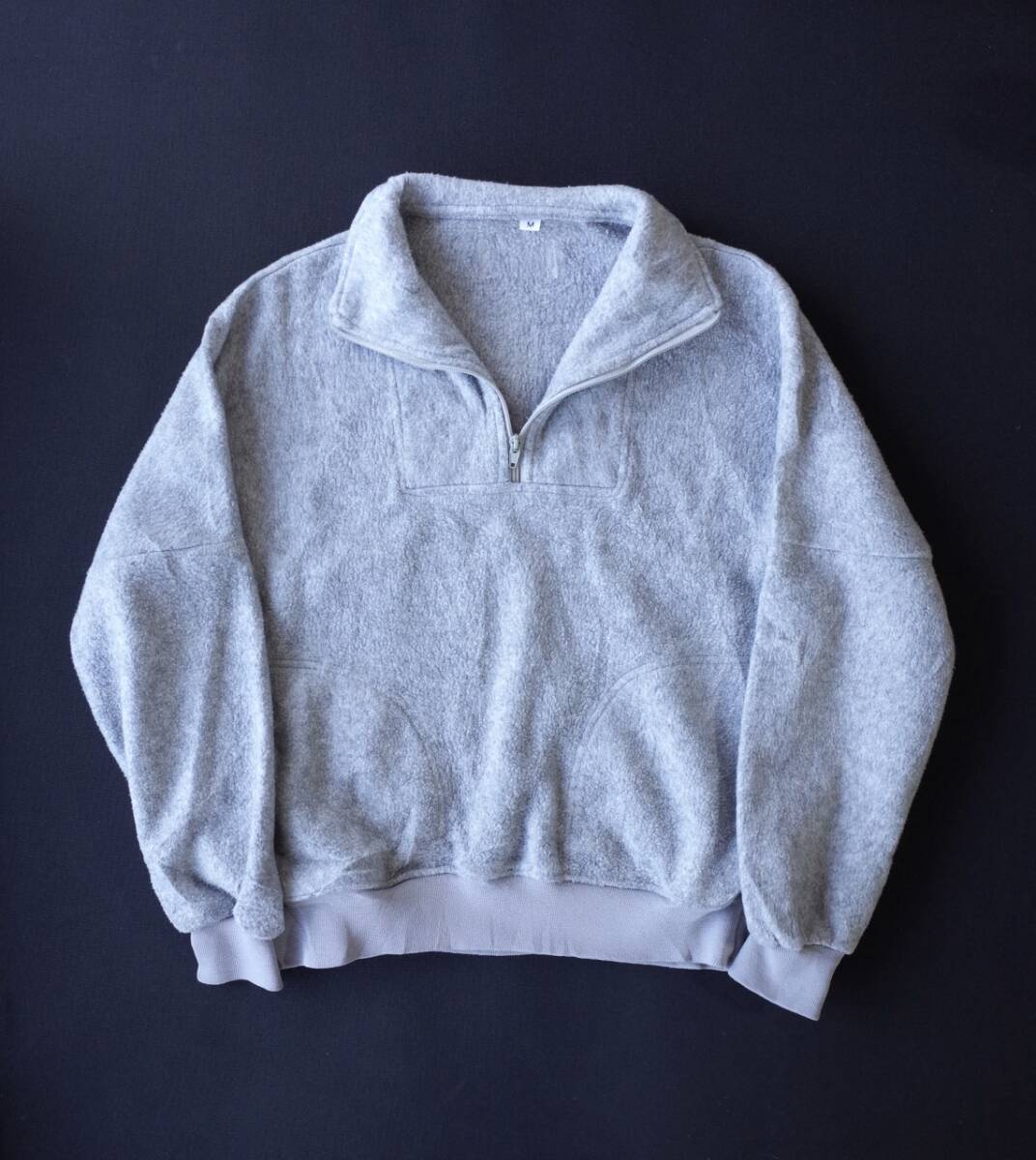 80's ビンテージ フリース ジャケット ハーフジップ オールドYKK グレー M拍卖