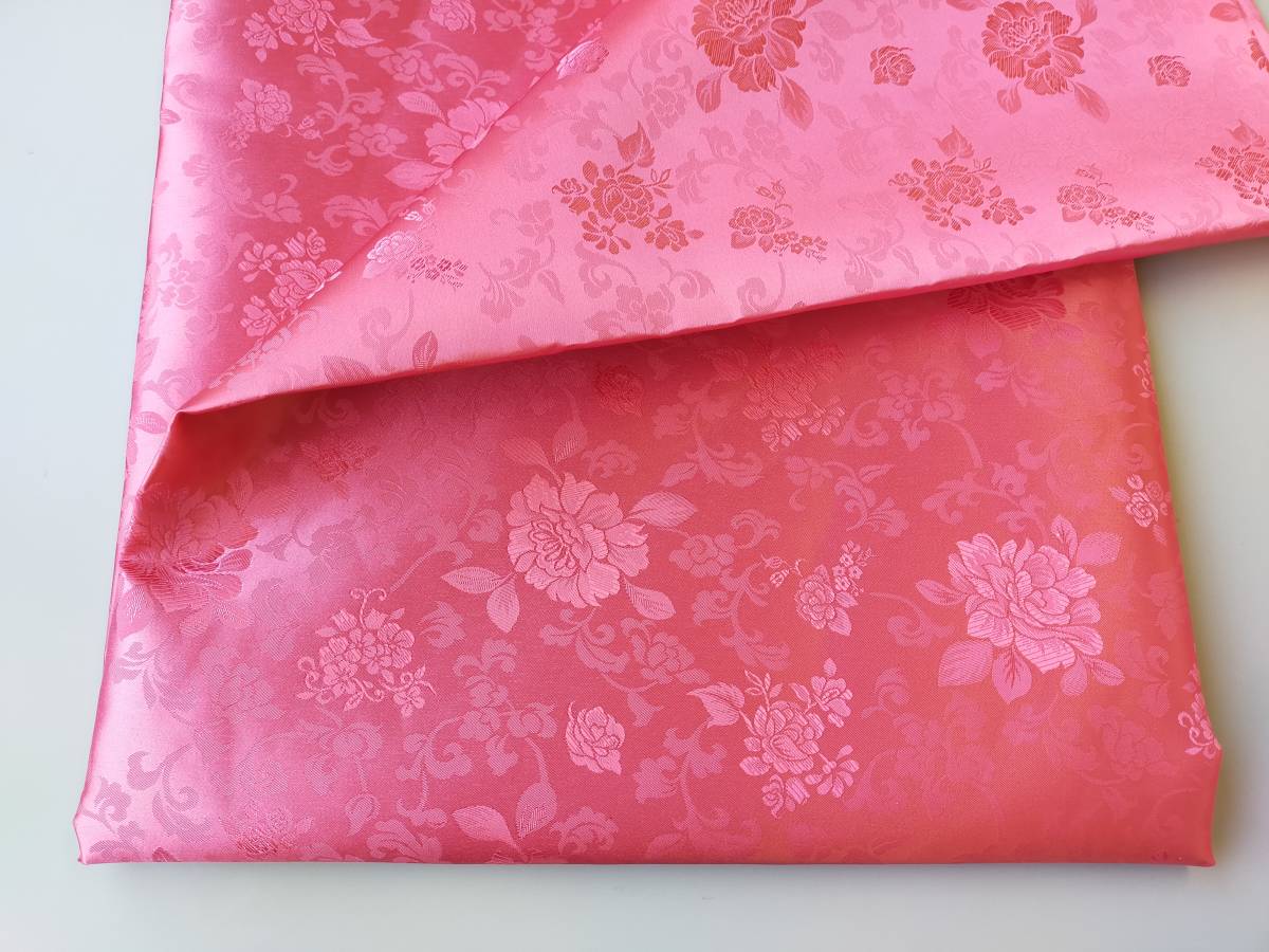 韓国布(チマチョゴリ)ハギレ タン 中紅色 P SILK100% まとめて決済&配送可拍卖