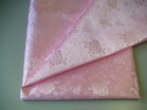 韓国布(チマチョゴリ)ハギレ タン 薄ピンク色 P SILK100% まとめて決済&配送可拍卖