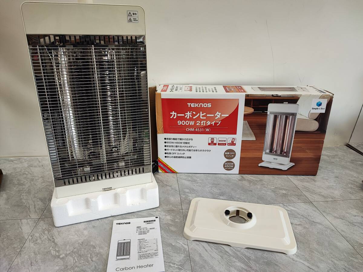 ★◆【USED】TEKNOS カーボンヒーター 900W 2灯タイプ CHM-4531 暖房機 箱120サイズ拍卖