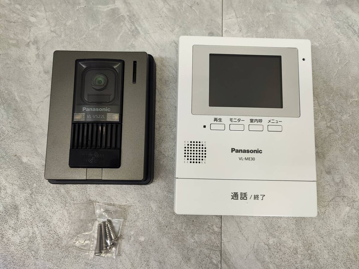 ★◆【USED】Panasonic ドアホン モニター親機 VL-ME30X 玄関子機 VL-V522L-S 防犯 箱60サイズ拍卖