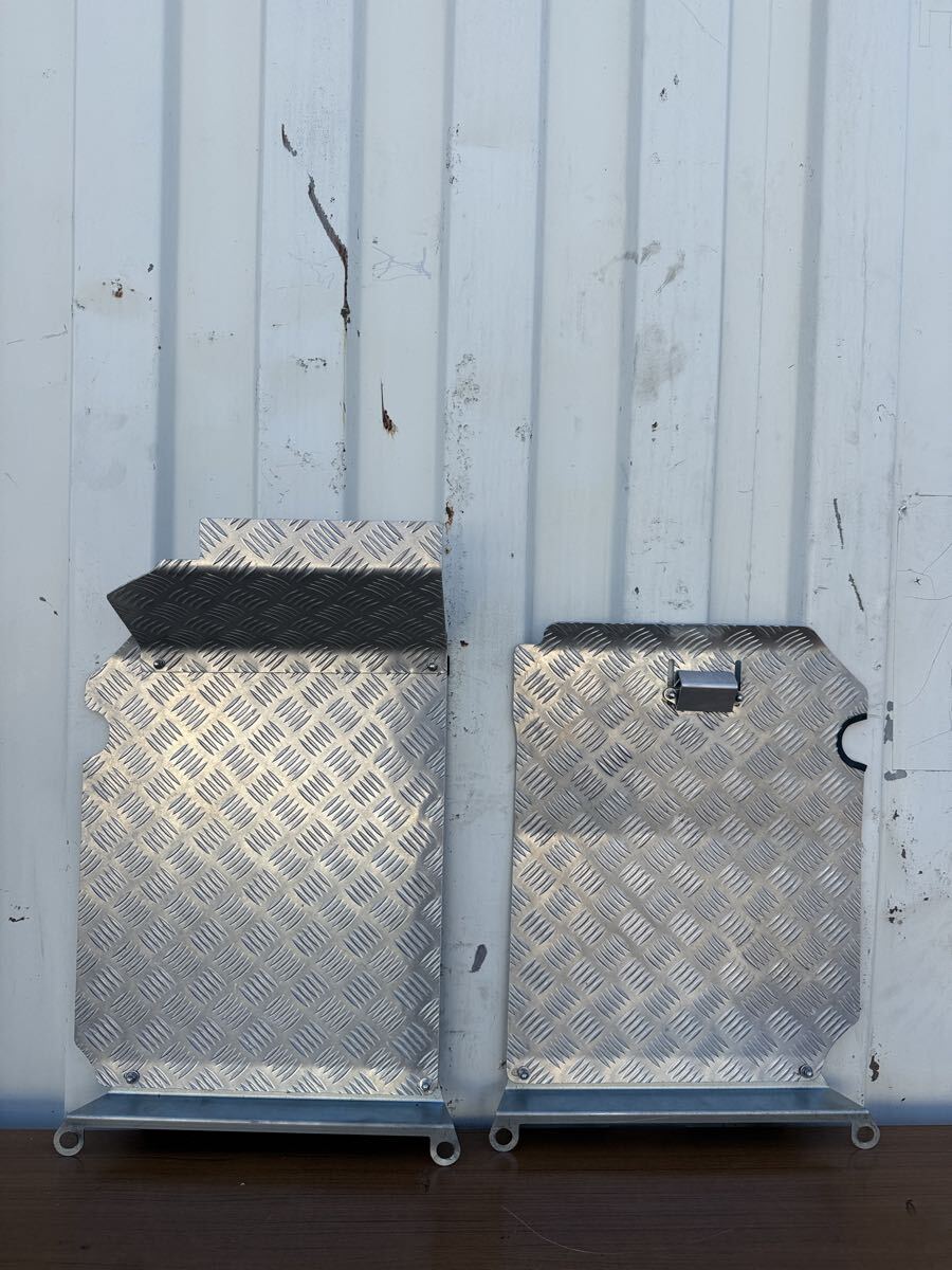 コペン L880K ダイハツ専用 アルミフットプレート 左右セット ★ 競技 車両用 ロールケージ車取付品 ★ アルミ縞板 ペダルガード付き拍卖