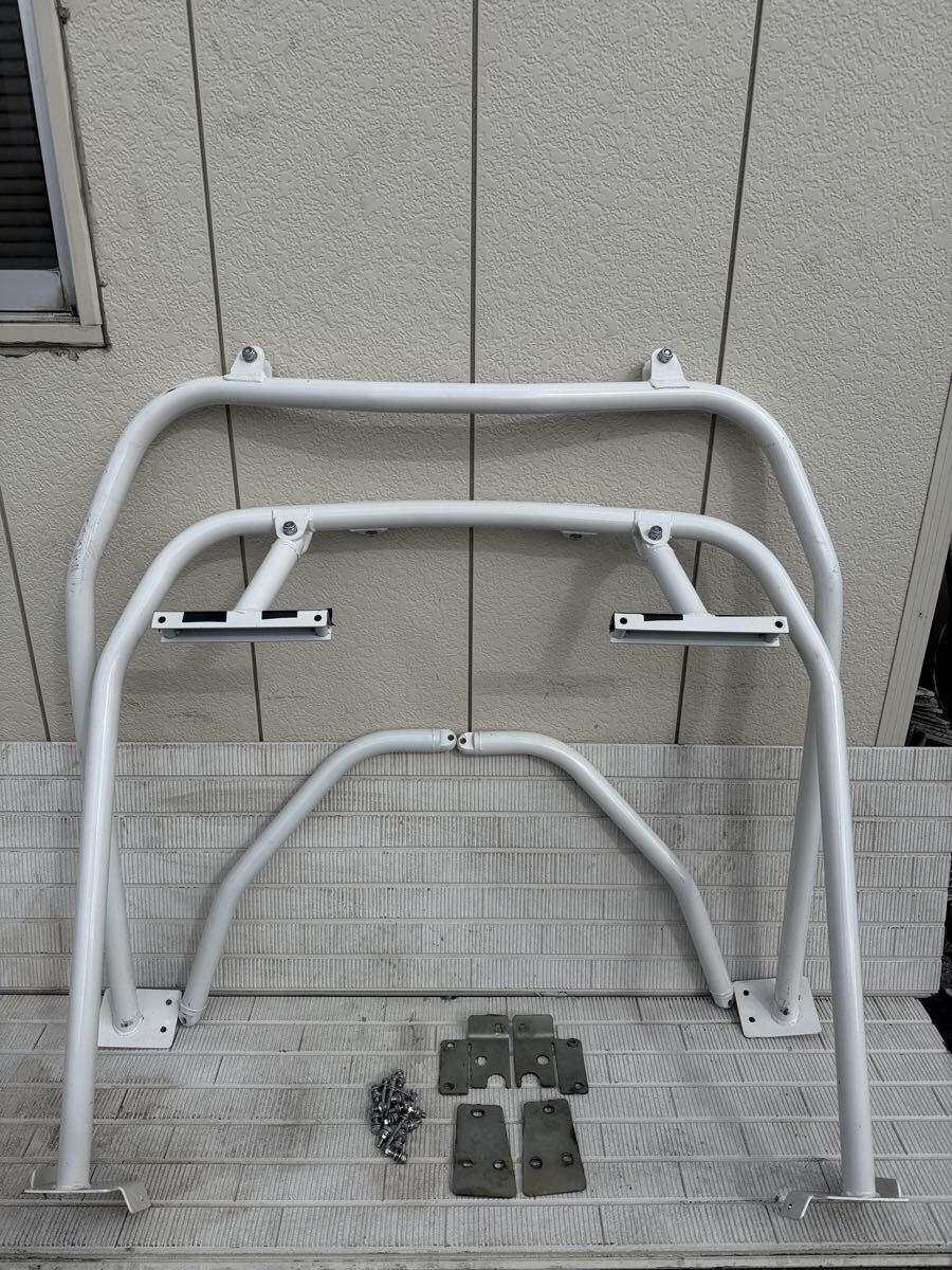 ダイハツ コペン L880K / ロールバー セーフティバー 補強バーセット ボルト/プレート付属 ホワイト塗装 取り外し車両情報あり 良好品拍卖