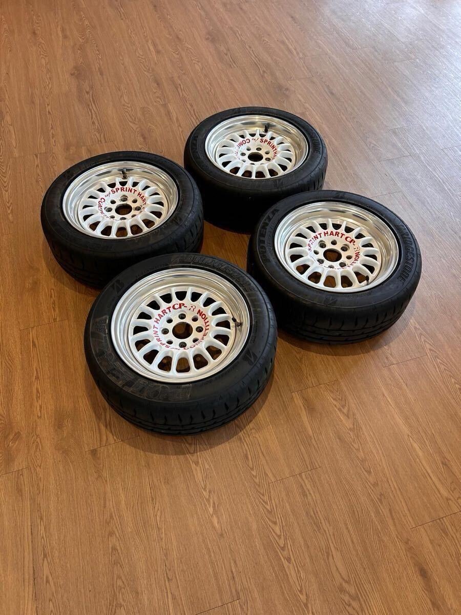 ☆Sprint HART CP-R ☆ Bridgestone RE71 RS 185/55/R14 14インチ 6.5JJ ET30 PCD100 x 4 2024年製 500キロしか走っていない拍卖