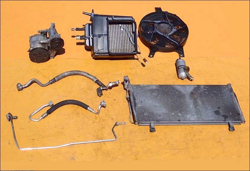 ◆ 実働 ◆ ステージア ( WGNC34 C34 ) 後期 RB25DET ターボ 用 純正 エアコン セット コンプレッサー・コンデンサー 配管類など ◆拍卖