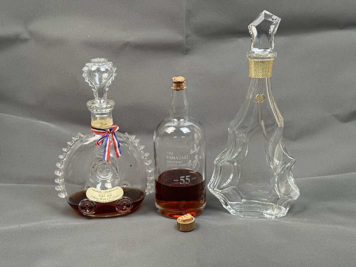 空瓶 洋酒 ルイ13世 レミーマルタン ベリーオールド 山崎 55 ウイスキー CAMUS バカラ カミュ ジュビリー Baccarat 空ボトル 置物拍卖