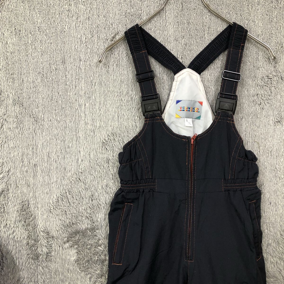 YOUNGKID ヤングキッド オーバーオール サロペット サイズ130 ダークグレー ウィンターウェア キッズ トップス 最落なし(841)拍卖