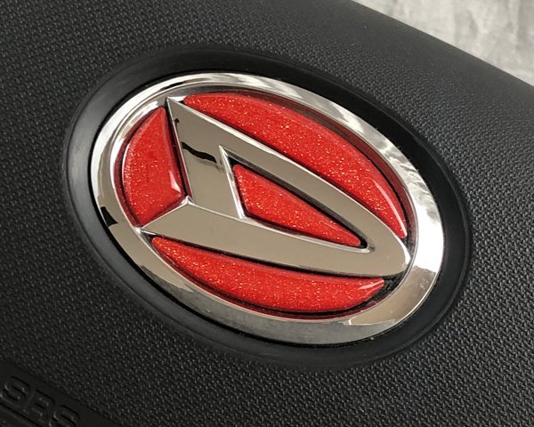 ダイハツ ステアリング エンブレムシート メタリックレッド ハンドル用 SDH-D01 樹脂盛立体3D加工 ZEROWIN拍卖