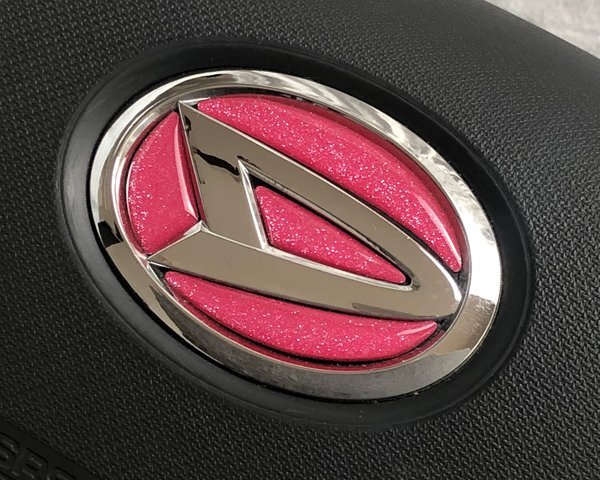 ダイハツ ステアリング エンブレムシート メタリックピンク ハンドル用 SDH-D01 樹脂盛立体3D加工 ZEROWIN拍卖