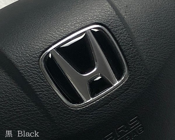 ホンダ ステアリング エンブレムシート 黒 ブラック SDH-H01 樹脂盛立体3D加工 ハンドル ZEROWIN HONDA拍卖