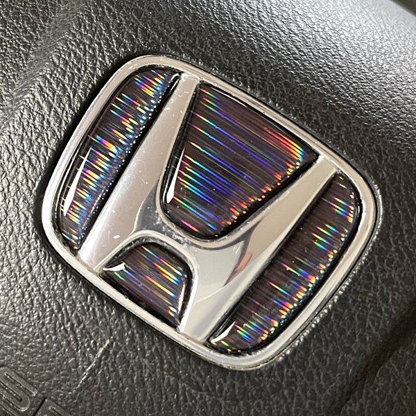 ホンダ ステアリング エンブレムシート ブラッシュメッキブラック ハンドル用 SDH-H01 樹脂盛立体3D加工 ZEROWIN HONDA拍卖