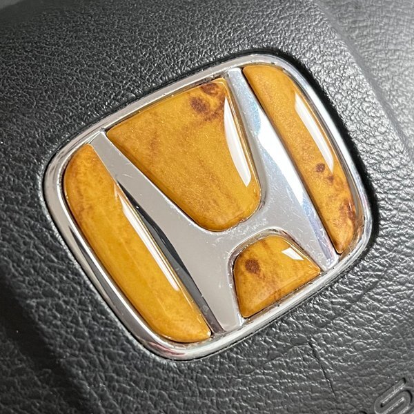 ホンダ ステアリング エンブレムシート 黄茶木目 SDH-H01 樹脂盛立体3D加工 ハンドル ZEROWIN HONDA拍卖