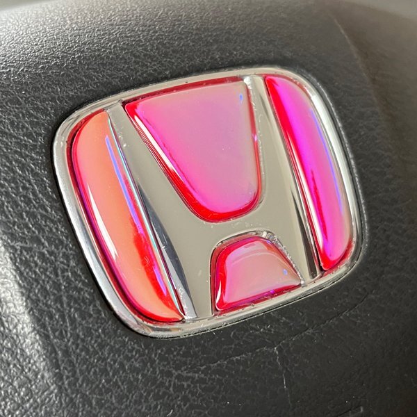 ホンダ ステアリング エンブレムシート オーロラメッキレッド ハンドル用 SDH-H01 樹脂盛立体3D加工 ZEROWIN HONDA拍卖