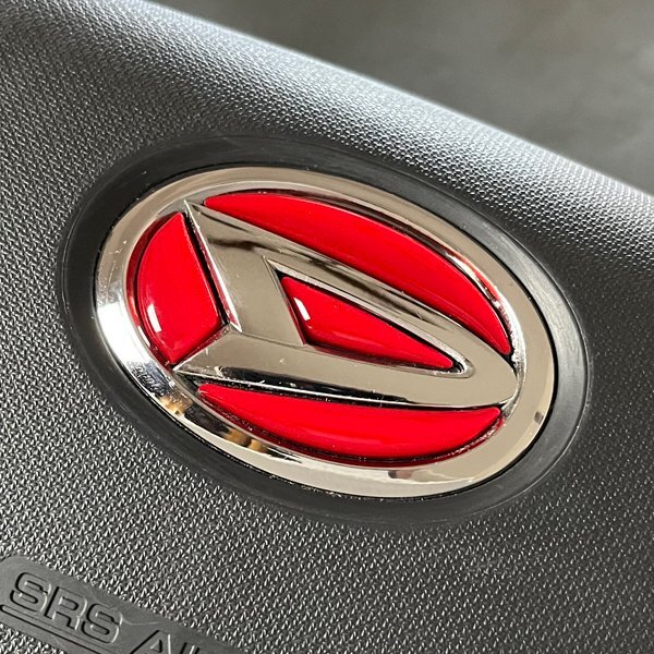 ダイハツ ステアリング エンブレムシート パールレッド ハンドル用 SDH-D01 樹脂盛立体3D加工 ZEROWIN拍卖