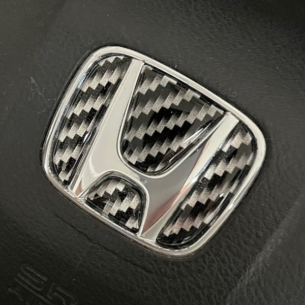 ホンダ ステアリング エンブレムシート カーボン2Dブラック ハンドル用 SDH-H01 樹脂盛立体3D加工 ZEROWIN HONDA拍卖