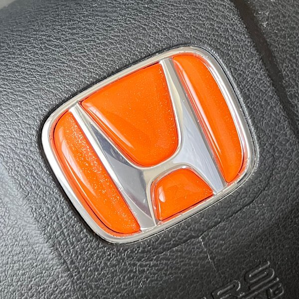ホンダ ステアリング エンブレムシート メタリックオレンジ ハンドル用 SDH-H01 樹脂盛立体3D加工 ZEROWIN HONDA拍卖