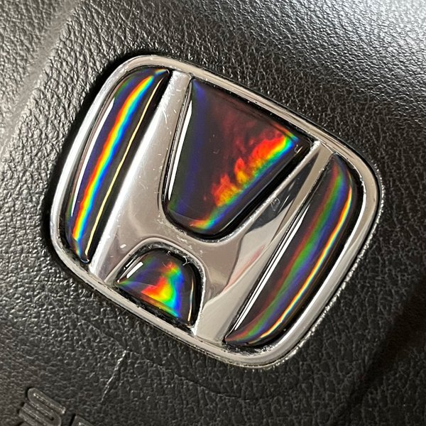 ホンダ ステアリング エンブレムシート レインボーメッキブラック ハンドル用 SDH-H01 樹脂盛立体3D加工 ZEROWIN HONDA拍卖