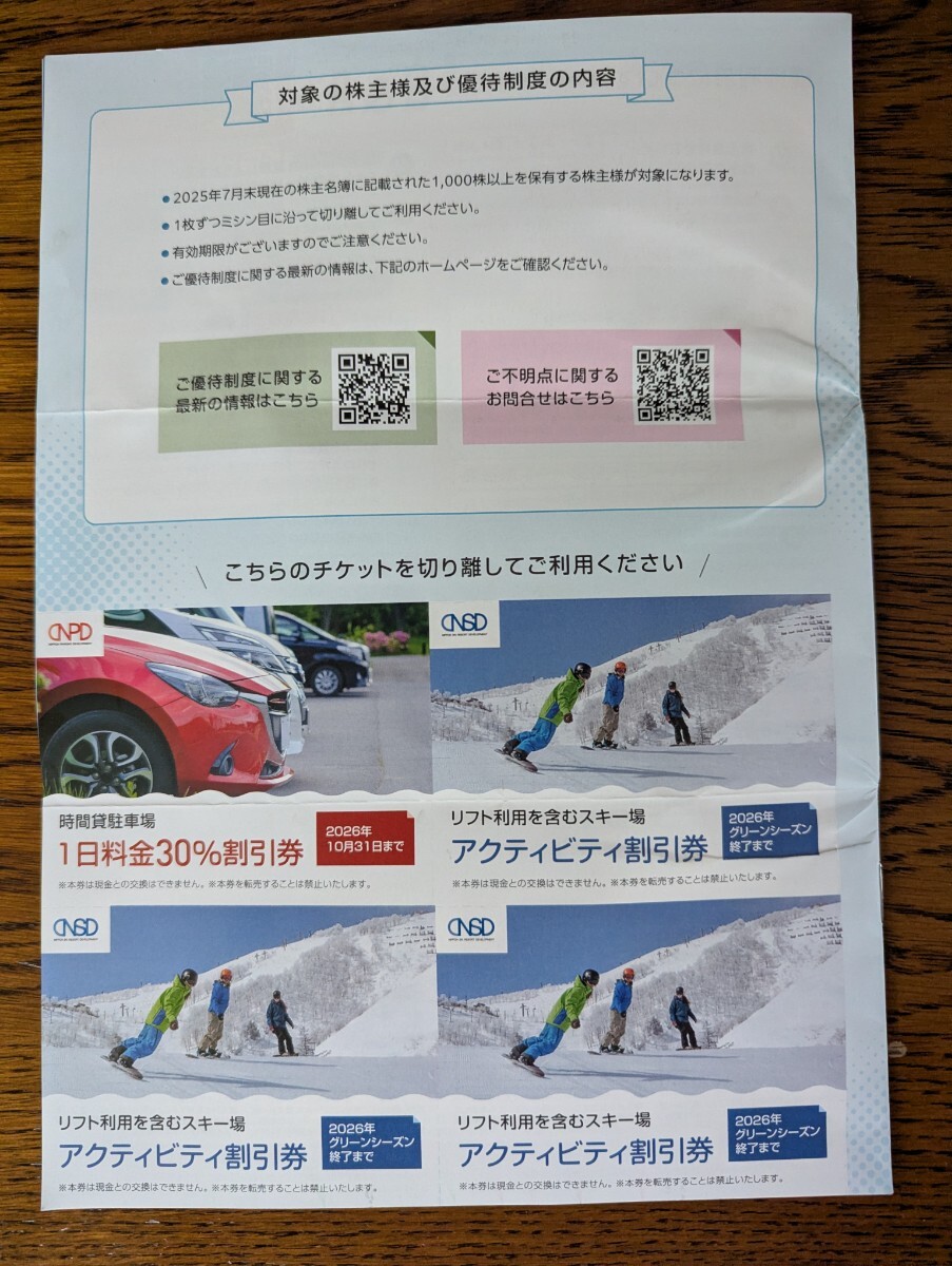《【送料無料・匿名配送】日本駐車場開発 スキー場リフト割引券等 紙チケットのみ》拍卖