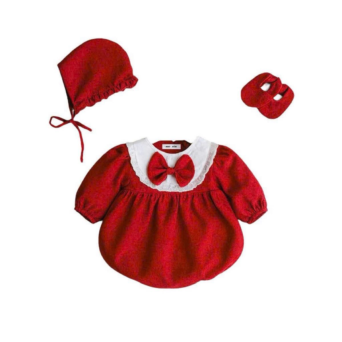 新品 ベビードレス お食い初め お宮参り ロンパース ワンピース 退院着 新生児拍卖