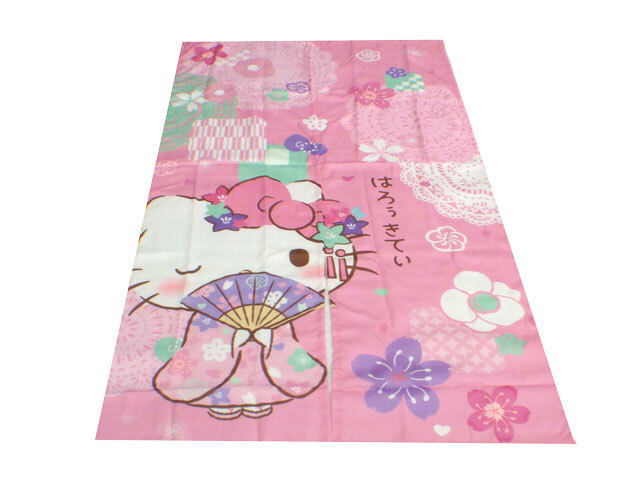 送料無料【新品 】 和柄 着物 キティ のれん 【 ハローキティ 】 丈150cm拍卖