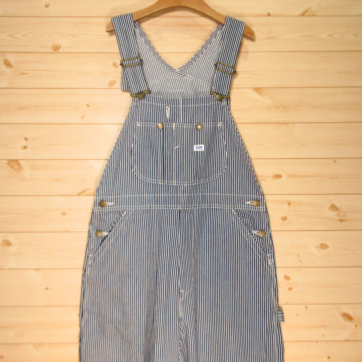 ◎使用少!Lee リー LL7254 ヒッコリー オーバーオール サロペット ペインターパンツ 101 レディース Mサイズ◆PA4468拍卖