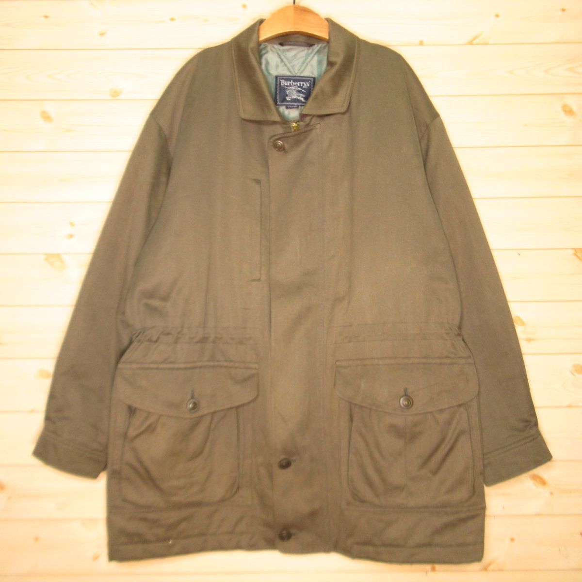 ◯良品 80s!Burberrys バーバリーズ ステンカラーコート 中綿ジャケット ミドル丈 高級 防寒 ヴィンテージ メンズ 茶 XLサイズ◆WA0262拍卖