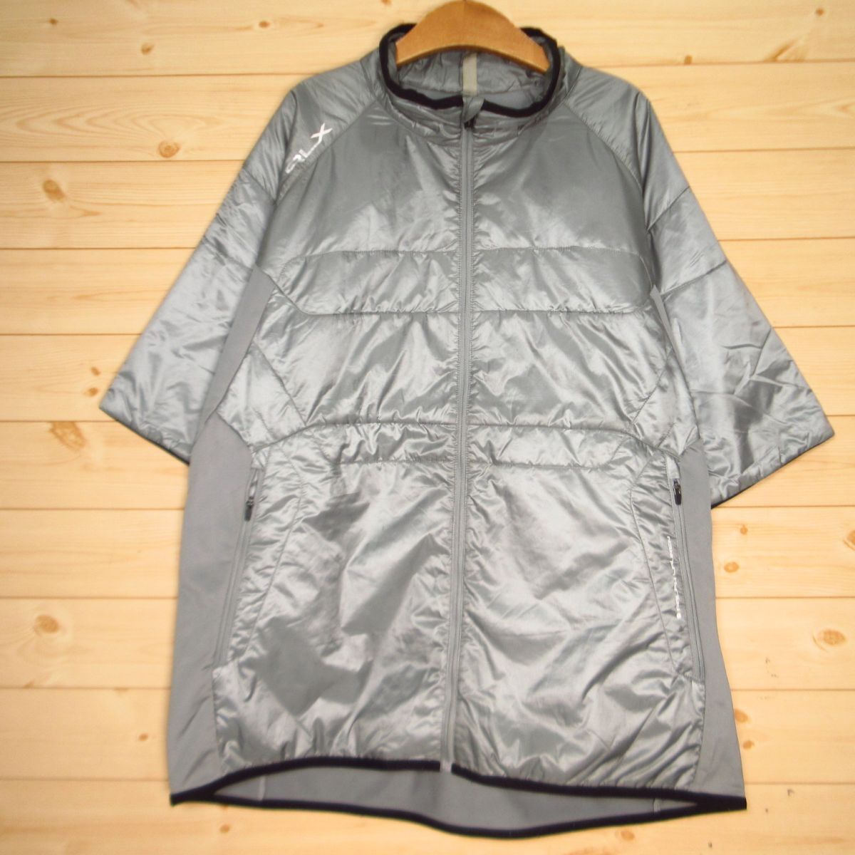 ◎RLX Ralph Lauren ラルフローレン 半袖 中綿 ジャケット ジャンパー GOLF 防寒 ゴルフウェア メンズ グレー系 XLサイズ◆AA5068拍卖