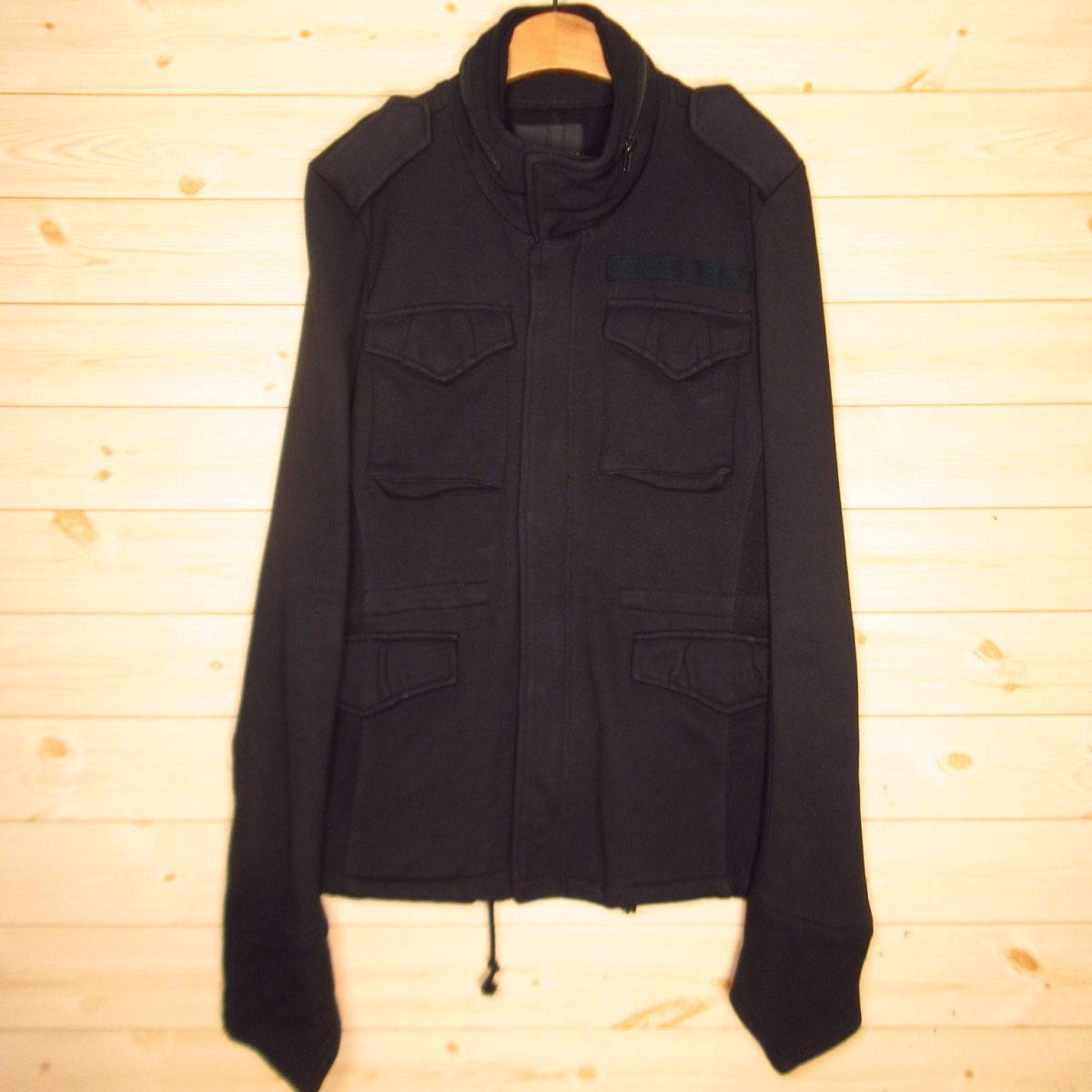 ◎使用少なめ!BUFFALO BOBS バッファローボブズ スウェット M-65フィールドジャケット ミリタリー メンズ 黒 ブラック サイズ2◆AA5064拍卖