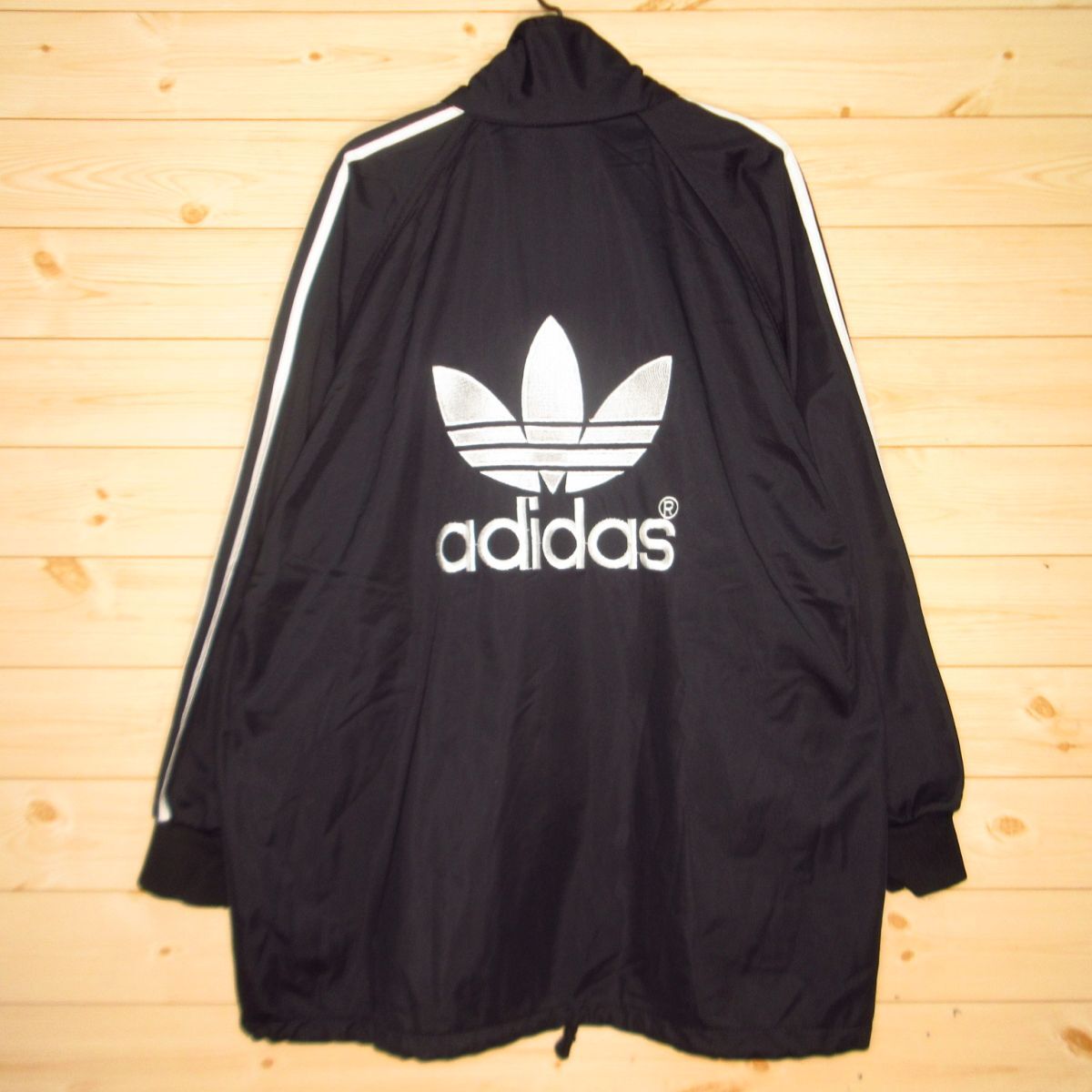 ◎美品 90s!adidas アディダス 裏起毛 トラックジャケット ジャージ 三つ葉 トレフォイル ヴィンテージ 90年代 メンズ 黒 L◆AA5017拍卖