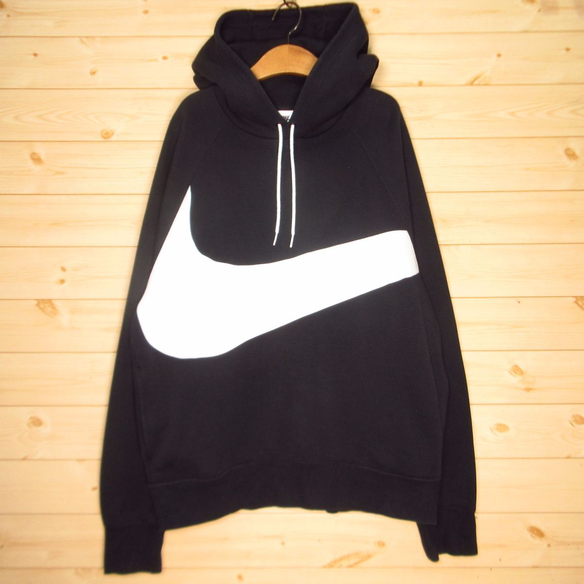 ◎NIKE ナイキ ビッグスウォッシュ テック フリースプルオーバー パーカー スウェット トレーナー スポーツウェア メンズ 黒 L◆AA5058拍卖