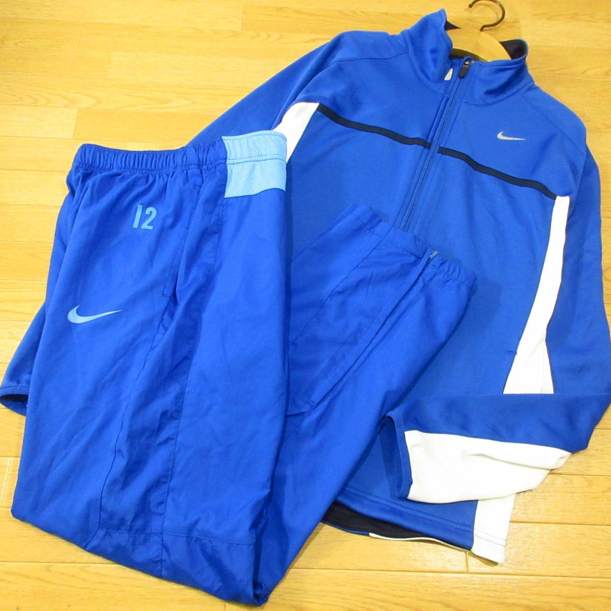 ◎美品!NIKE ナイキ M 上下セット ジャージ ジャケット&ジョガーパンツ DRI-FIT メンズ 青◆BA3886拍卖