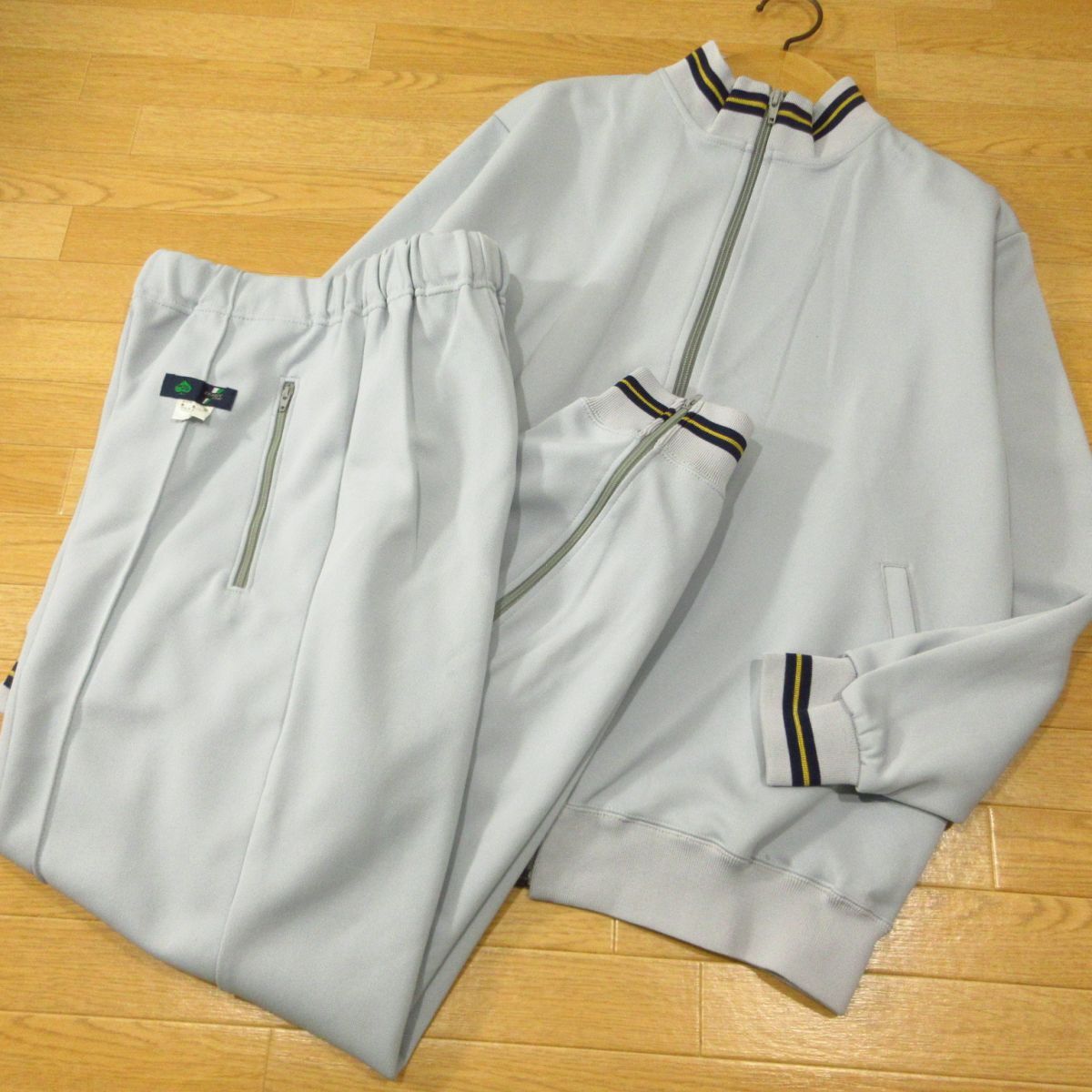 ◎極美品 80s!ダービースター 80年代 昭和レトロ L 上下セット セットアップ ジャージ ヴィンテージ 体操服 メンズ グレー◆BA3880拍卖