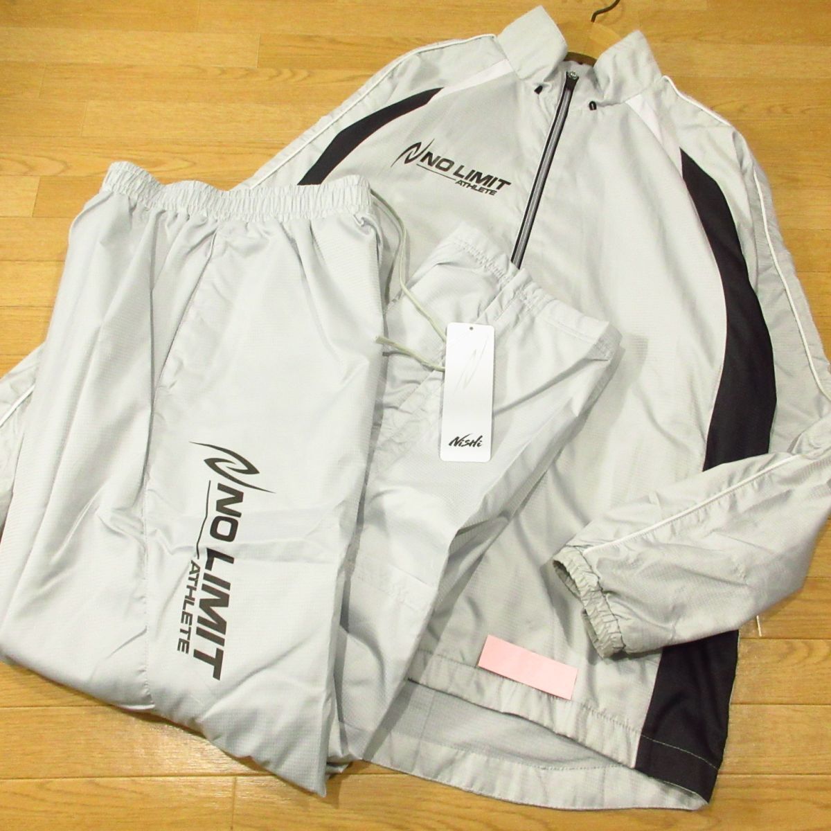◎新品・良品!Nishi ニシ 陸上 M 上下セット セットアップ 厚手 裏起毛 ウィンドブレーカー ジャケット&パンツ メンズ グレー◆BA3877拍卖