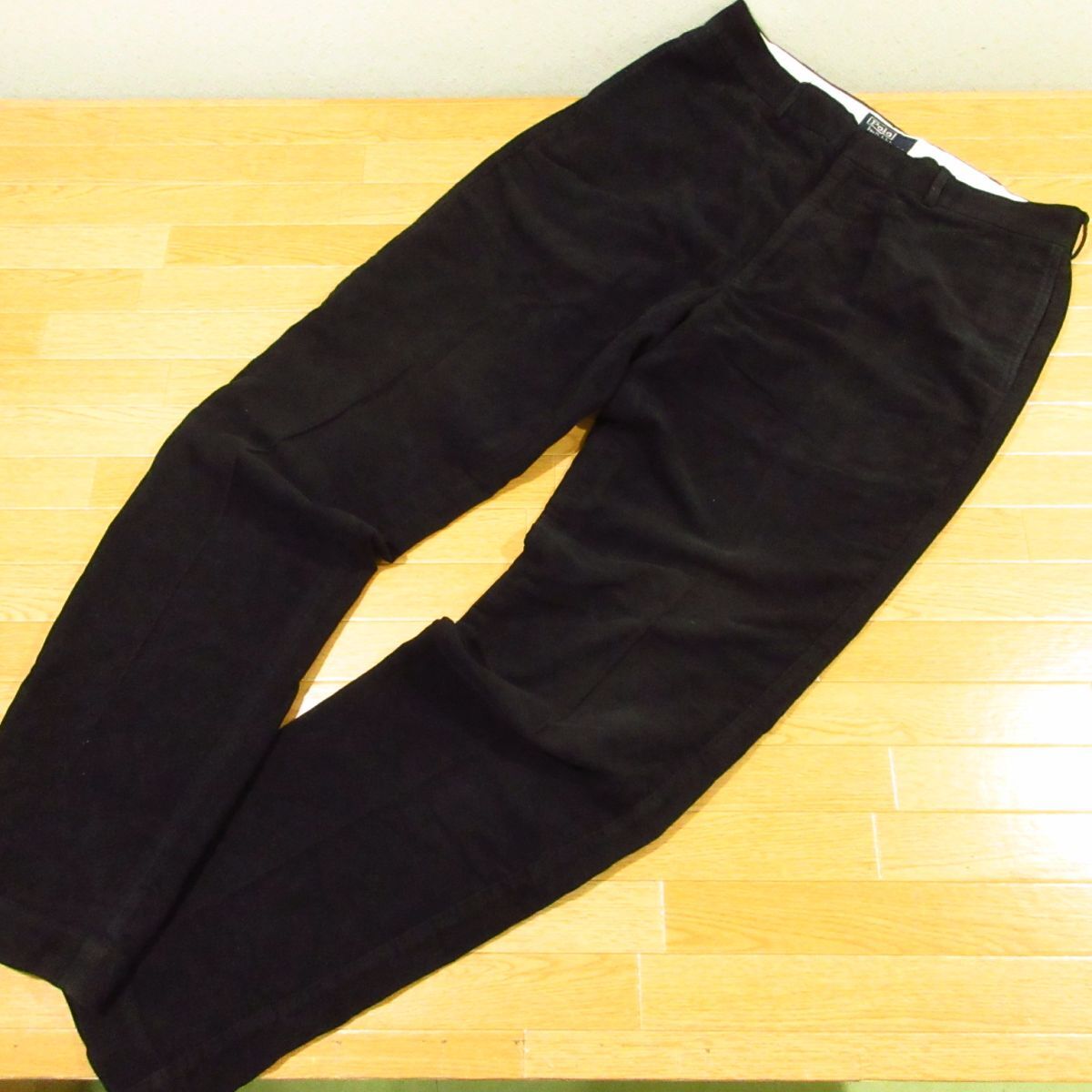 ◎美品 90s!POLO RALPH LAUREN ラルフ ローレン シャモア テーパードパンツ 起毛 ヴィンテージ 90年代 秋冬 メンズ 黒 W35インチ◆PA4557拍卖